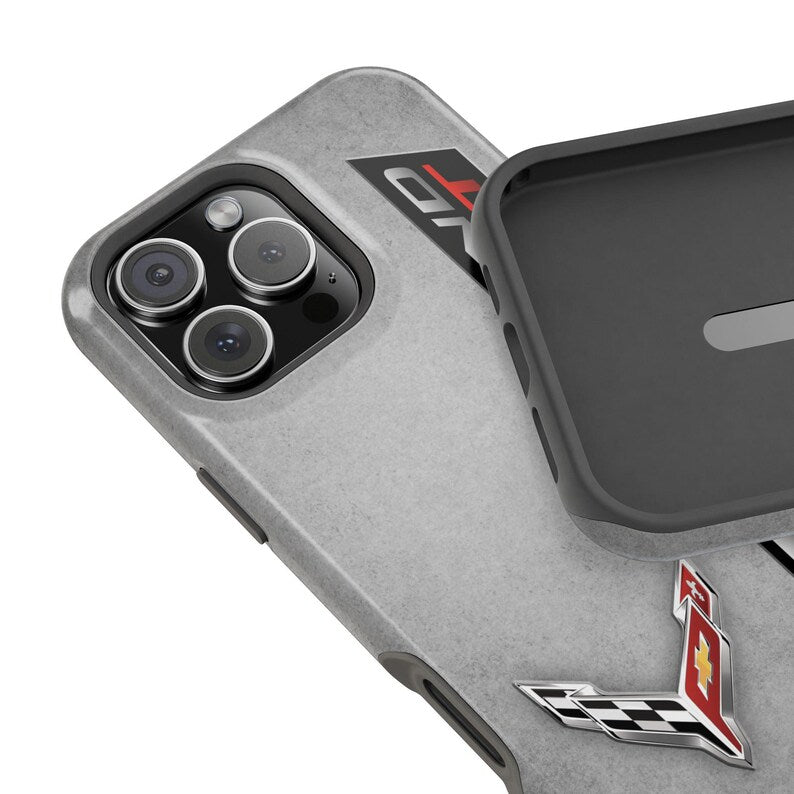 Corvette Grand Sport Magnetic Tough Case, iPhone Case, Impact Resistant, MagSafe, Rubber Liner, Matte or Glossy, Cell Phone Case