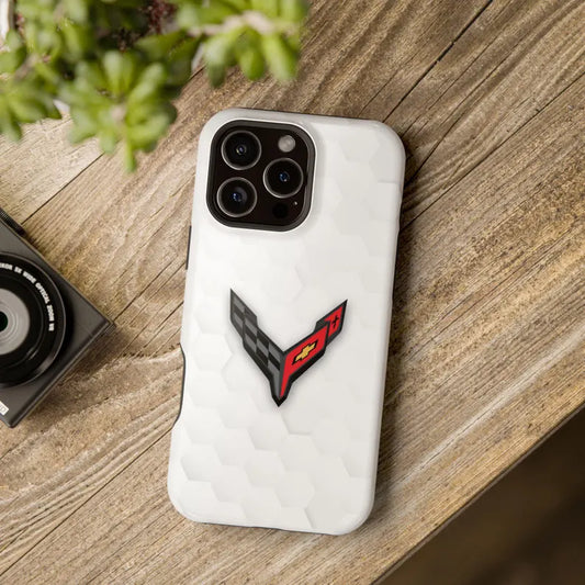 Corvette C8 Magnetic Tough Case, iPhone Case, Impact Resistant, MagSafe, Rubber Liner, Matte or Glossy, Cell Phone Case