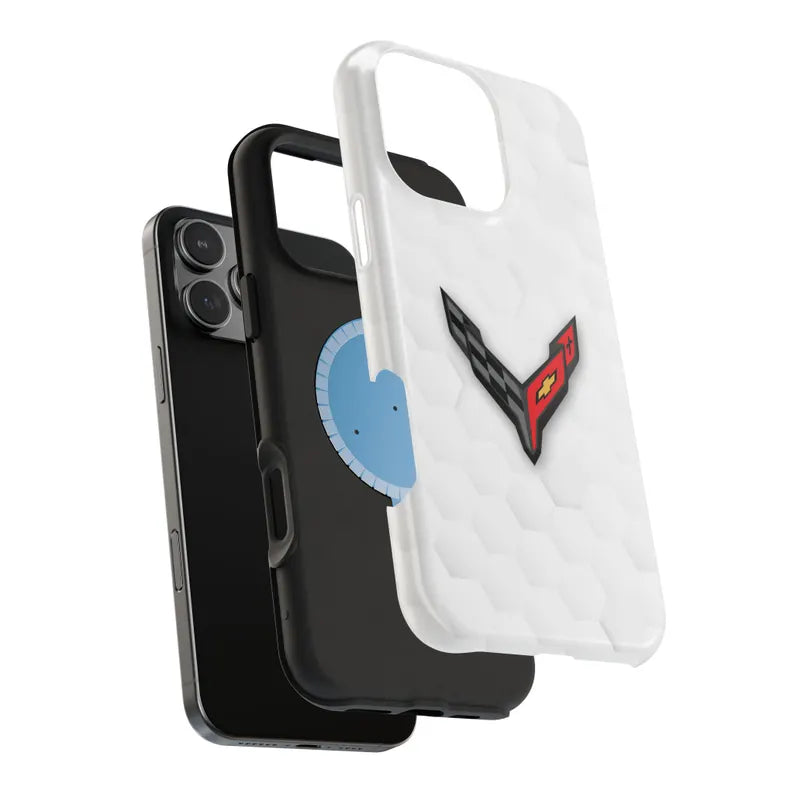 Corvette C8 Magnetic Tough Case, iPhone Case, Impact Resistant, MagSafe, Rubber Liner, Matte or Glossy, Cell Phone Case