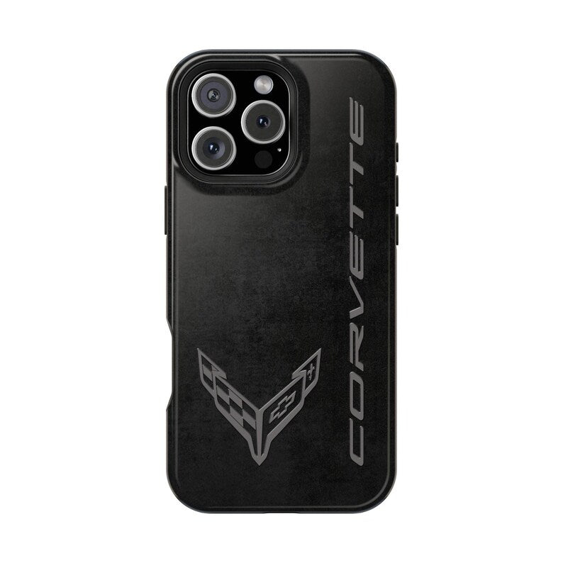 Corvette C8 Magnetic Tough Case, iPhone Case, Impact Resistant, MagSafe, Rubber Liner, Matte or Glossy, Cell Phone Case