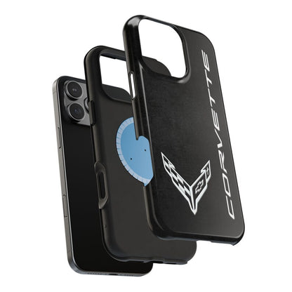 Corvette C8 Magnetic Tough Case, iPhone Case, Impact Resistant, MagSafe, Rubber Liner, Matte or Glossy, Cell Phone Case