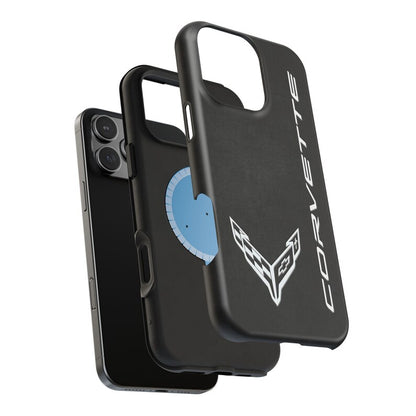 Corvette C8 Magnetic Tough Case, iPhone Case, Impact Resistant, MagSafe, Rubber Liner, Matte or Glossy, Cell Phone Case