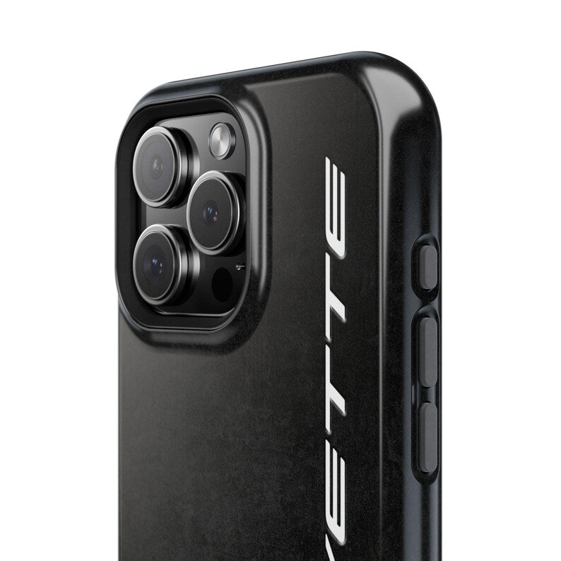 Corvette C8 Magnetic Tough Case, iPhone Case, Impact Resistant, MagSafe, Rubber Liner, Matte or Glossy, Cell Phone Case