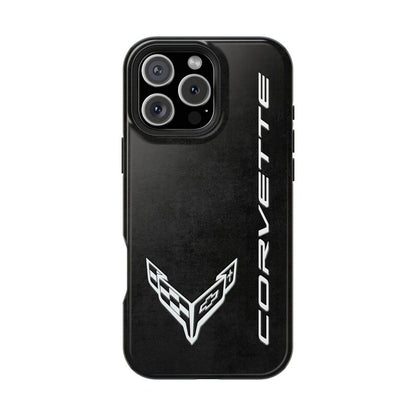 Corvette C8 Magnetic Tough Case, iPhone Case, Impact Resistant, MagSafe, Rubber Liner, Matte or Glossy, Cell Phone Case