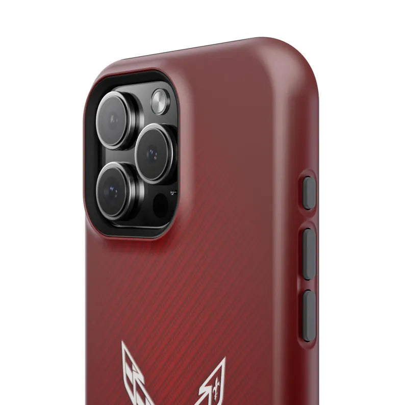 Corvette C8 Magnetic Tough Case, iPhone Case, Impact Resistant, MagSafe, Rubber Liner, Matte or Glossy, Cell Phone Case