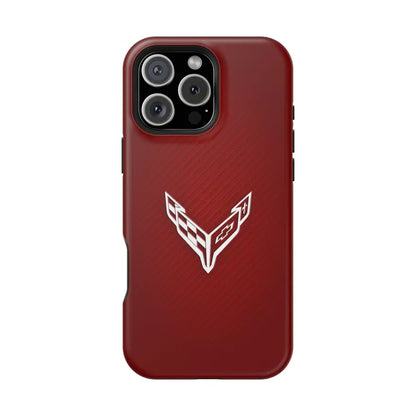 Corvette C8 Magnetic Tough Case, iPhone Case, Impact Resistant, MagSafe, Rubber Liner, Matte or Glossy, Cell Phone Case