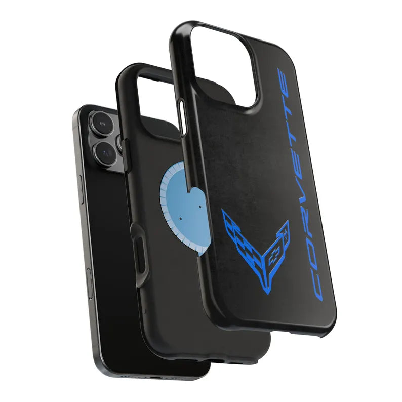 Corvette C8 Magnetic Tough Case, iPhone Case, Impact Resistant, MagSafe, Rubber Liner, Matte or Glossy, Cell Phone Case