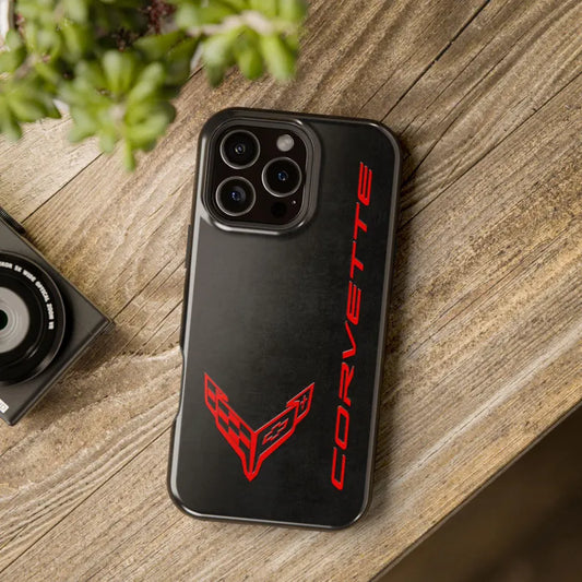 Corvette C8 Magnetic Tough Case, iPhone Case, Impact Resistant, MagSafe, Rubber Liner, Matte or Glossy, Cell Phone Case