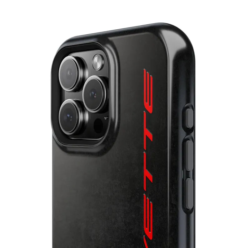 Corvette C8 Magnetic Tough Case, iPhone Case, Impact Resistant, MagSafe, Rubber Liner, Matte or Glossy, Cell Phone Case