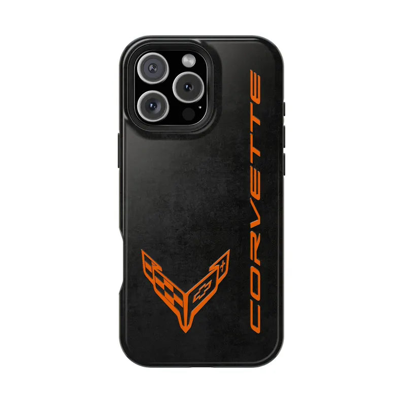 Corvette C8 Magnetic Tough Case, iPhone Case, Impact Resistant, MagSafe, Rubber Liner, Matte or Glossy, Cell Phone Case