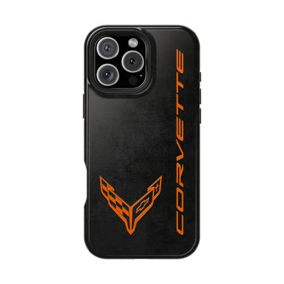 Corvette C8 Magnetic Tough Case, iPhone Case, Impact Resistant, MagSafe, Rubber Liner, Matte or Glossy, Cell Phone Case
