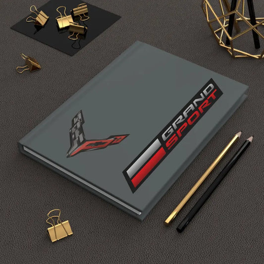 Corvette Grand Sport Hardcover Journal, Writing Notebook, Lined Pages, Daily Journal, Motivational Diary, Notepad, Grand Sport logo