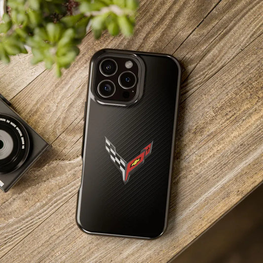 Corvette C8 Magnetic Tough Case, iPhone Case, Impact Resistant, MagSafe, Rubber Liner, Matte or Glossy, Cell Phone Case