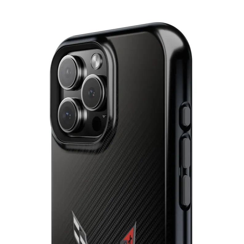 Corvette C8 Magnetic Tough Case, iPhone Case, Impact Resistant, MagSafe, Rubber Liner, Matte or Glossy, Cell Phone Case