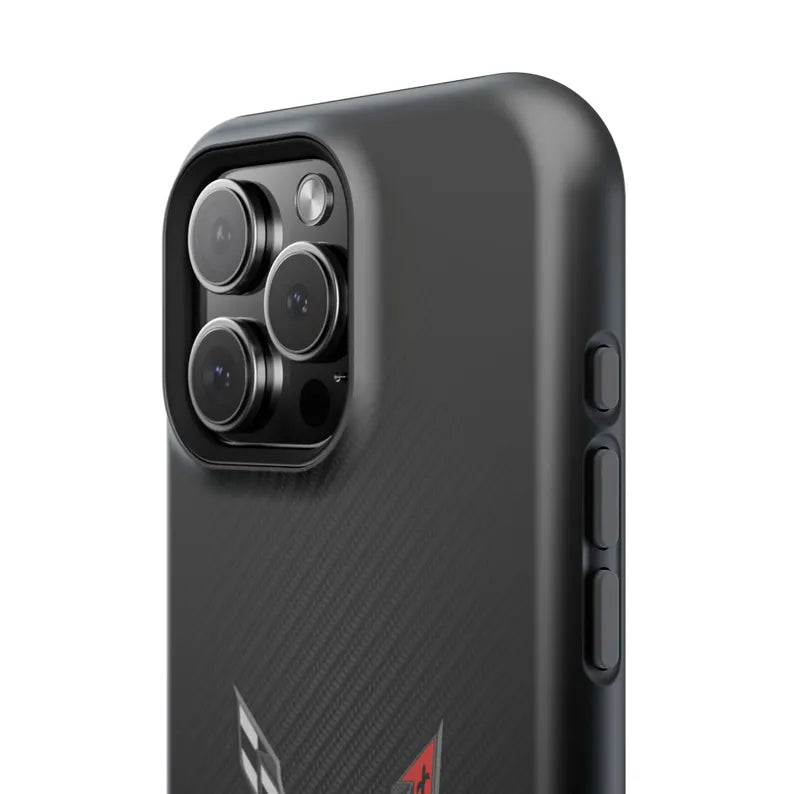 Corvette C8 Magnetic Tough Case, iPhone Case, Impact Resistant, MagSafe, Rubber Liner, Matte or Glossy, Cell Phone Case