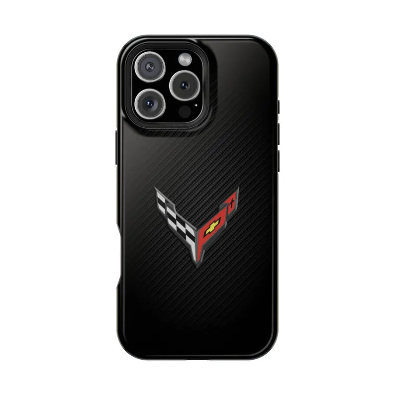 Corvette C8 Magnetic Tough Case, iPhone Case, Impact Resistant, MagSafe, Rubber Liner, Matte or Glossy, Cell Phone Case