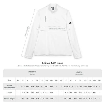 Adidas® Quarter-Zip Corvette C8 Pullover, Athletic Wear, Gym Lovers, Gifts for Him/Her, Casual Wear, Long Sleeve, Orange Corvette Logo