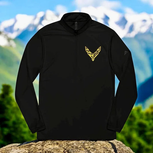 Adidas® Quarter-Zip Corvette C8 Pullover,  Athletic Wear, Gym Lovers, Gifts for Him/Her, Casual Wear, Long Sleeve