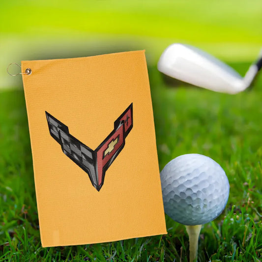Corvette C8 Golf Towels, Golf Accessories, Sporty Towels for Golf Outings, Gift for Golf Lovers, C8 Logo, C8 Emblem, Club Towel
