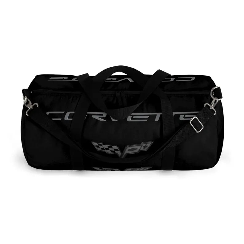 Blackout Corvette Duffel Bag, C6 Logo, Gym Bag, Travel Bag, Gifts for Car Guys, Gifts for Car Girls, Corvette Merch, Overnight Duffel