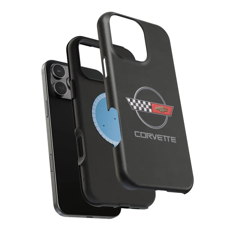 Corvette C4 Magnetic Tough Case, iPhone Case, Impact Resistant, MagSafe, Rubber Liner, Matte or Glossy, Cell Phone Case
