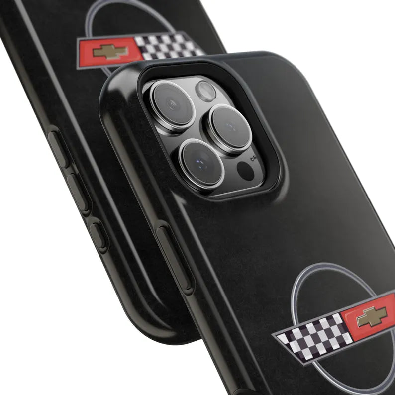 Corvette C4 Magnetic Tough Case, iPhone Case, Impact Resistant, MagSafe, Rubber Liner, Matte or Glossy, Cell Phone Case