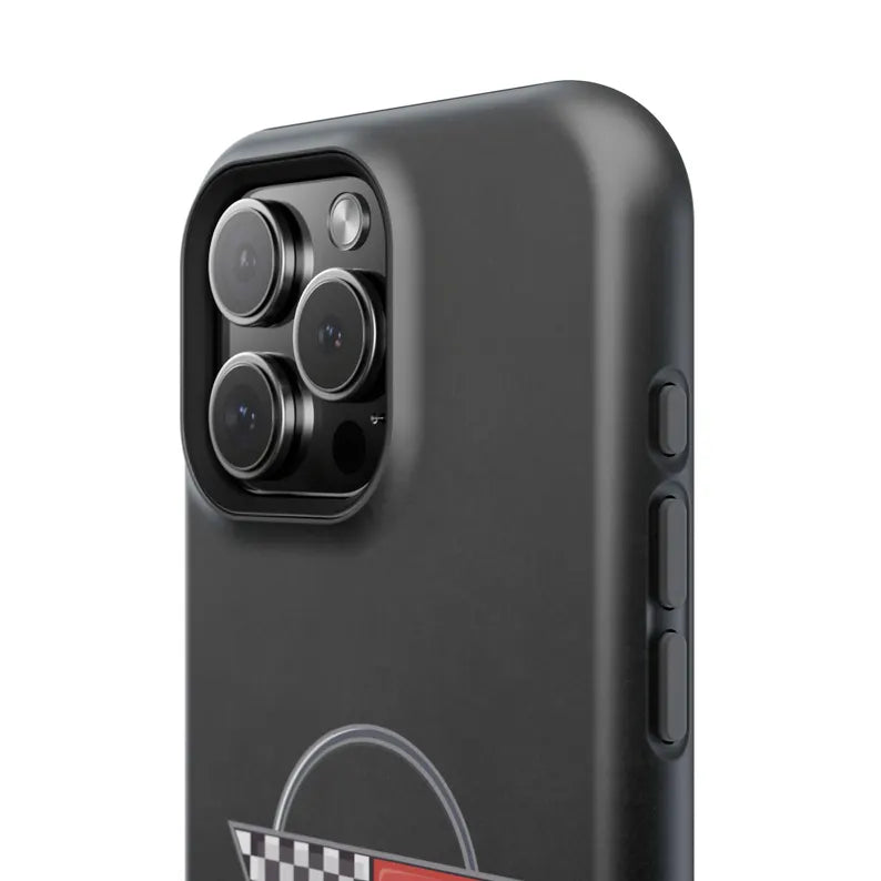 Corvette C4 Magnetic Tough Case, iPhone Case, Impact Resistant, MagSafe, Rubber Liner, Matte or Glossy, Cell Phone Case