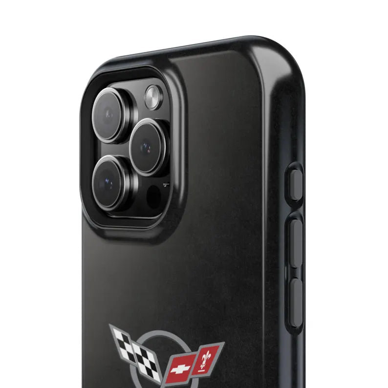 Corvette C5 Magnetic Tough Case, iPhone Case, Impact Resistant, MagSafe, Rubber Liner, Matte or Glossy, Cell Phone Case