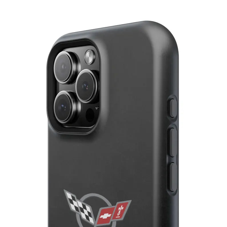 Corvette C5 Magnetic Tough Case, iPhone Case, Impact Resistant, MagSafe, Rubber Liner, Matte or Glossy, Cell Phone Case