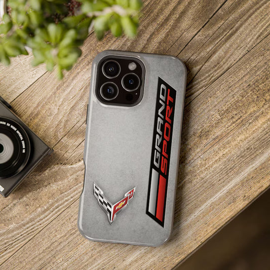 Corvette Grand Sport Magnetic Tough Case, iPhone Case, Impact Resistant, MagSafe, Rubber Liner, Matte or Glossy, Cell Phone Case