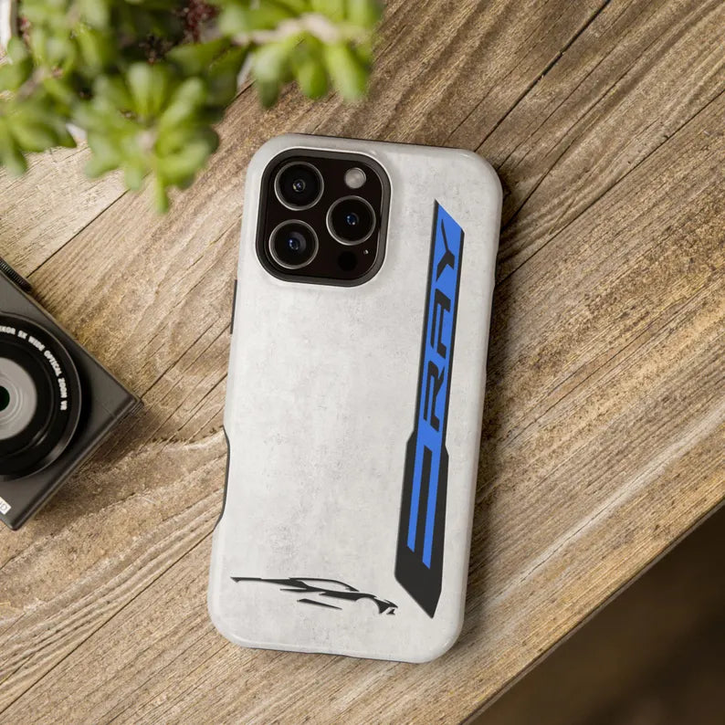 Corvette E-RAY Magnetic Tough Case, iPhone Case, Impact Resistant, MagSafe, Rubber Liner, Matte or Glossy, Cell Phone Case