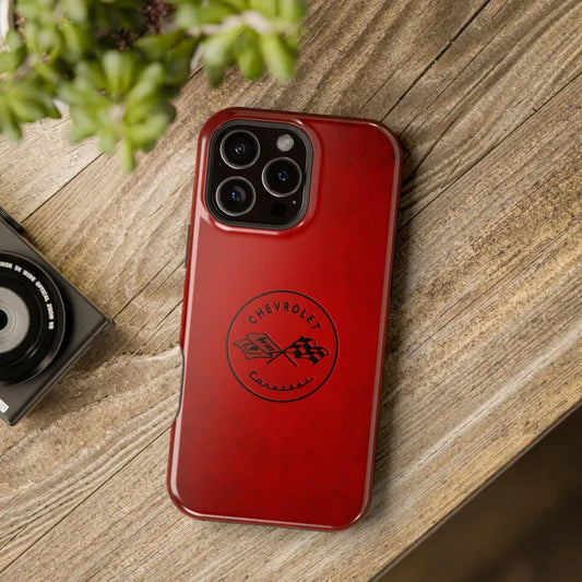 Corvette C1 Magnetic Tough Case, iPhone Case, Impact Resistant, MagSafe, Rubber Liner, Matte or Glossy, C1 Emblem, C1 Logo, Cell Phone Case