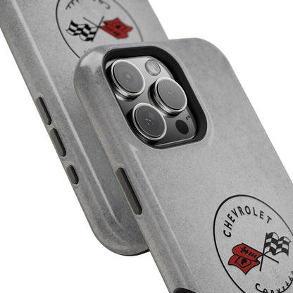 Corvette C1 Magnetic Tough Case, iPhone Case, Impact Resistant, MagSafe, Rubber Liner, Matte or Glossy, C1 Emblem, C1 Logo, Cell Phone Case