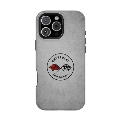 Corvette C1 Magnetic Tough Case, iPhone Case, Impact Resistant, MagSafe, Rubber Liner, Matte or Glossy, C1 Emblem, C1 Logo, Cell Phone Case