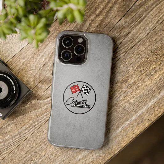 Corvette C2 Magnetic Tough Case, iPhone Case, Impact Resistant, MagSafe, Rubber Liner, Matte or Glossy, C2 Emblem, C2 Logo, Cell Phone Case