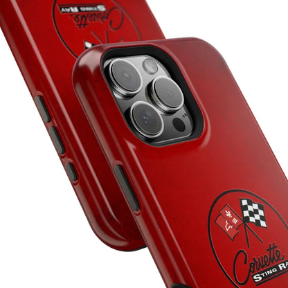 Corvette C2 Magnetic Tough Case, iPhone Case, Impact Resistant, MagSafe, Rubber Liner, Matte or Glossy, C2 Emblem, C2 Logo, Cell Phone Case