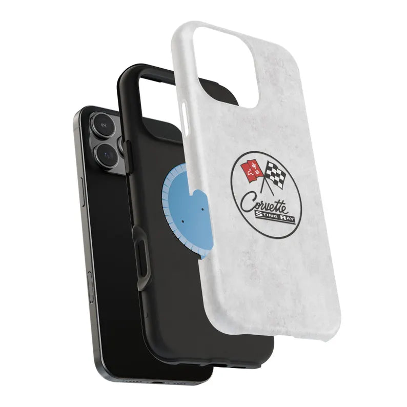 Corvette C2 Magnetic Tough Case, iPhone Case, Impact Resistant, MagSafe, Rubber Liner, Matte or Glossy, C2 Emblem, C2 Logo, Cell Phone Case