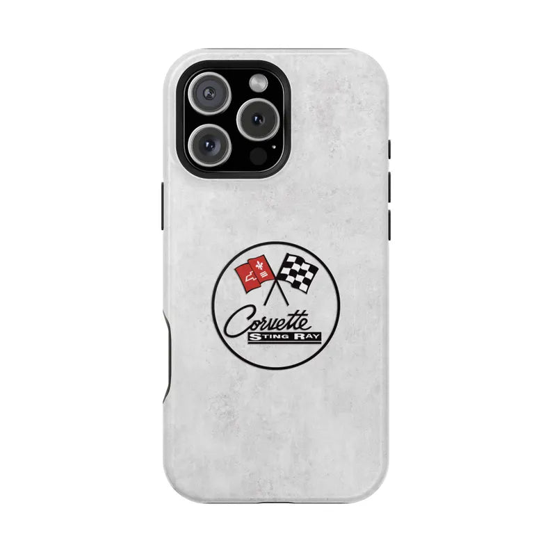 Corvette C2 Magnetic Tough Case, iPhone Case, Impact Resistant, MagSafe, Rubber Liner, Matte or Glossy, C2 Emblem, C2 Logo, Cell Phone Case