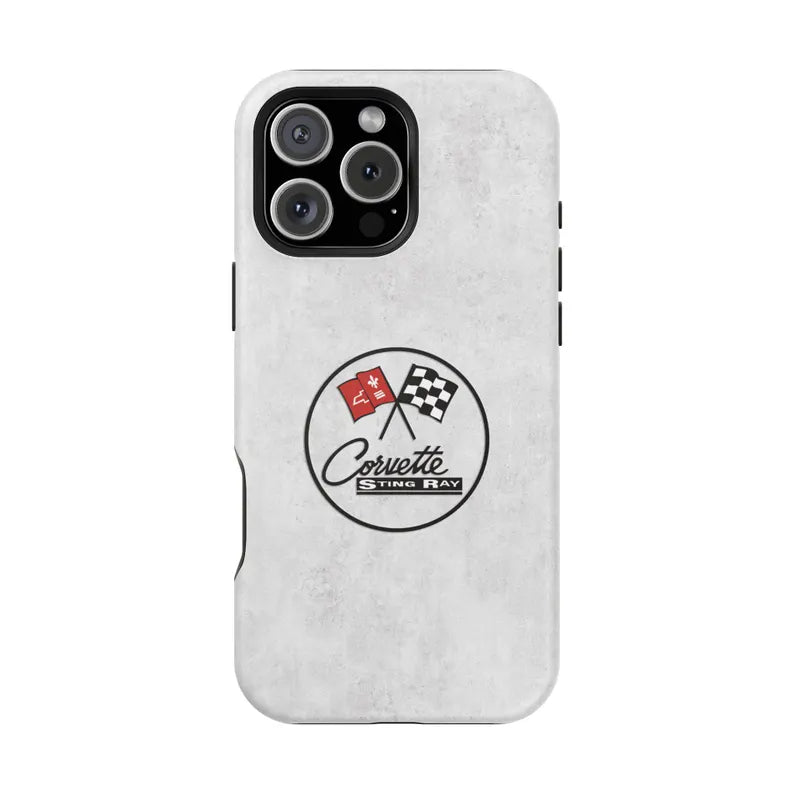 Corvette C2 Magnetic Tough Case, iPhone Case, Impact Resistant, MagSafe, Rubber Liner, Matte or Glossy, C2 Emblem, C2 Logo, Cell Phone Case