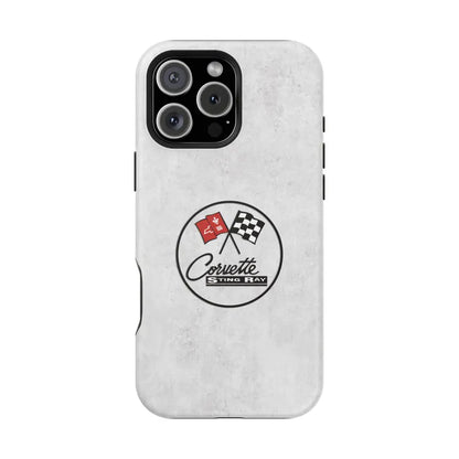 Corvette C2 Magnetic Tough Case, iPhone Case, Impact Resistant, MagSafe, Rubber Liner, Matte or Glossy, C2 Emblem, C2 Logo, Cell Phone Case