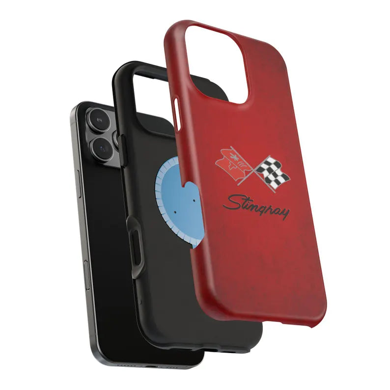 Corvette C3 Magnetic Tough Case, iPhone Case, Impact Resistant, MagSafe, Rubber Liner, Matte or Glossy, C3 Emblem, C3 Logo, Cell Phone Case