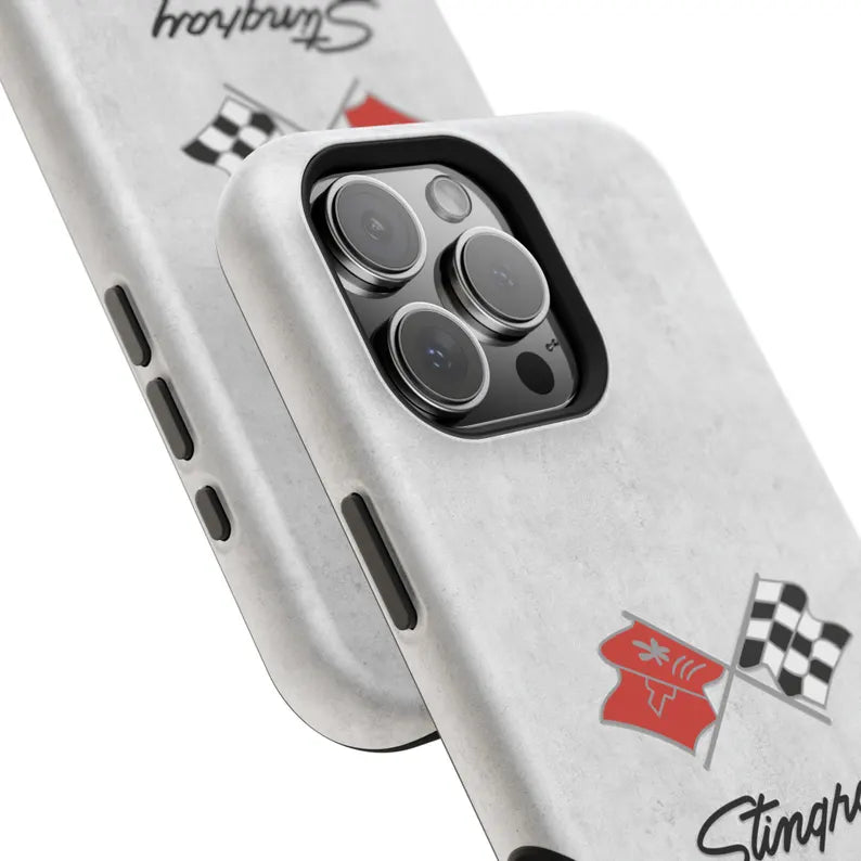 Corvette C3 Magnetic Tough Case, iPhone Case, Impact Resistant, MagSafe, Rubber Liner, Matte or Glossy, C3 Emblem, C3 Logo, Cell Phone Case