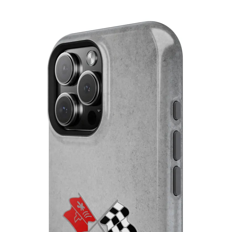 Corvette C3 Magnetic Tough Case, iPhone Case, Impact Resistant, MagSafe, Rubber Liner, Matte or Glossy, C3 Emblem, C3 Logo, Cell Phone Case