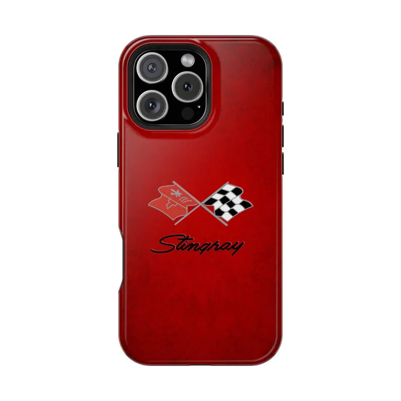 Corvette C3 Magnetic Tough Case, iPhone Case, Impact Resistant, MagSafe, Rubber Liner, Matte or Glossy, C3 Emblem, C3 Logo, Cell Phone Case