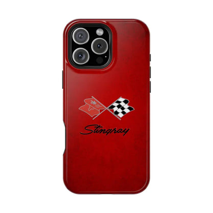 Corvette C3 Magnetic Tough Case, iPhone Case, Impact Resistant, MagSafe, Rubber Liner, Matte or Glossy, C3 Emblem, C3 Logo, Cell Phone Case
