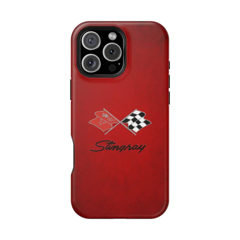 Corvette C3 Magnetic Tough Case, iPhone Case, Impact Resistant, MagSafe, Rubber Liner, Matte or Glossy, C3 Emblem, C3 Logo, Cell Phone Case