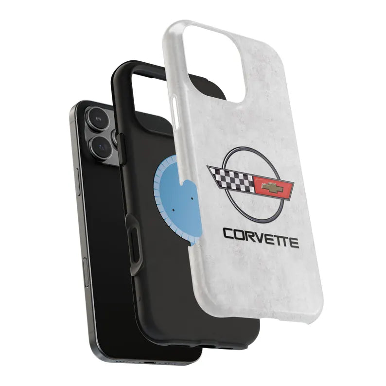 Corvette C4 Magnetic Tough Case, iPhone Case, Impact Resistant, MagSafe, Rubber Liner, Matte or Glossy, C4 Emblem, C4 Logo, Cell Phone Case