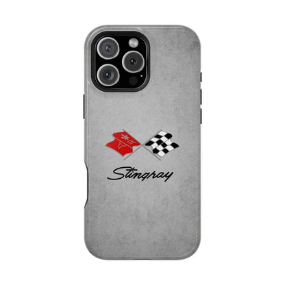 Corvette C3 Magnetic Tough Case, iPhone Case, Impact Resistant, MagSafe, Rubber Liner, Matte or Glossy, C3 Emblem, C3 Logo, Cell Phone Case