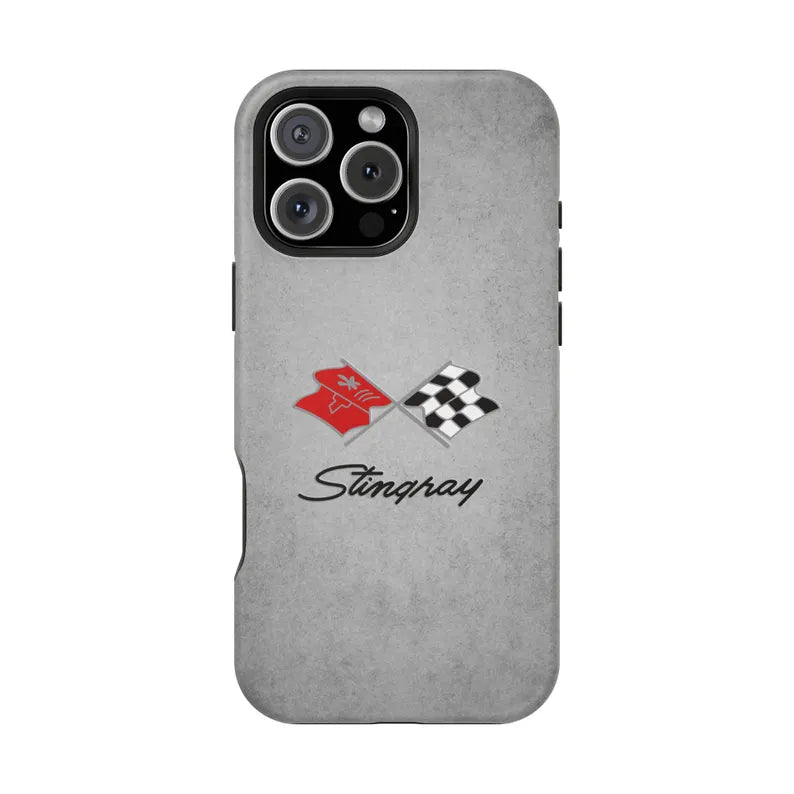 Corvette C3 Magnetic Tough Case, iPhone Case, Impact Resistant, MagSafe, Rubber Liner, Matte or Glossy, C3 Emblem, C3 Logo, Cell Phone Case