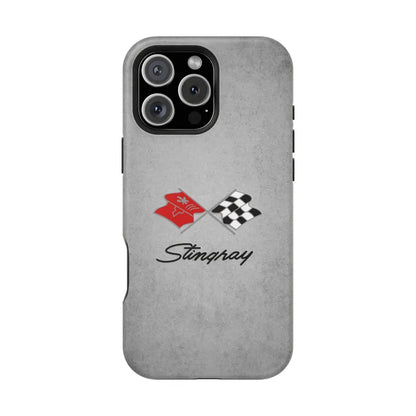 Corvette C3 Magnetic Tough Case, iPhone Case, Impact Resistant, MagSafe, Rubber Liner, Matte or Glossy, C3 Emblem, C3 Logo, Cell Phone Case